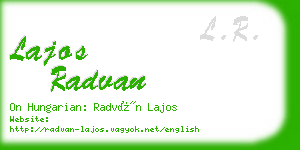 lajos radvan business card